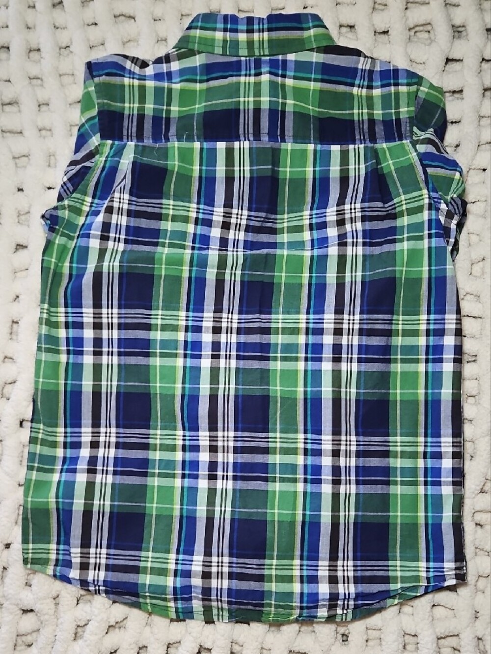 Boys Big Kids Red Thermal Top & Green Blue Plaid Button-Down Shirt Lot L/XL - Picture 9 of 9